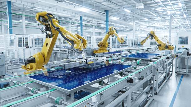 Large Production Line with Industrial Robot Arms